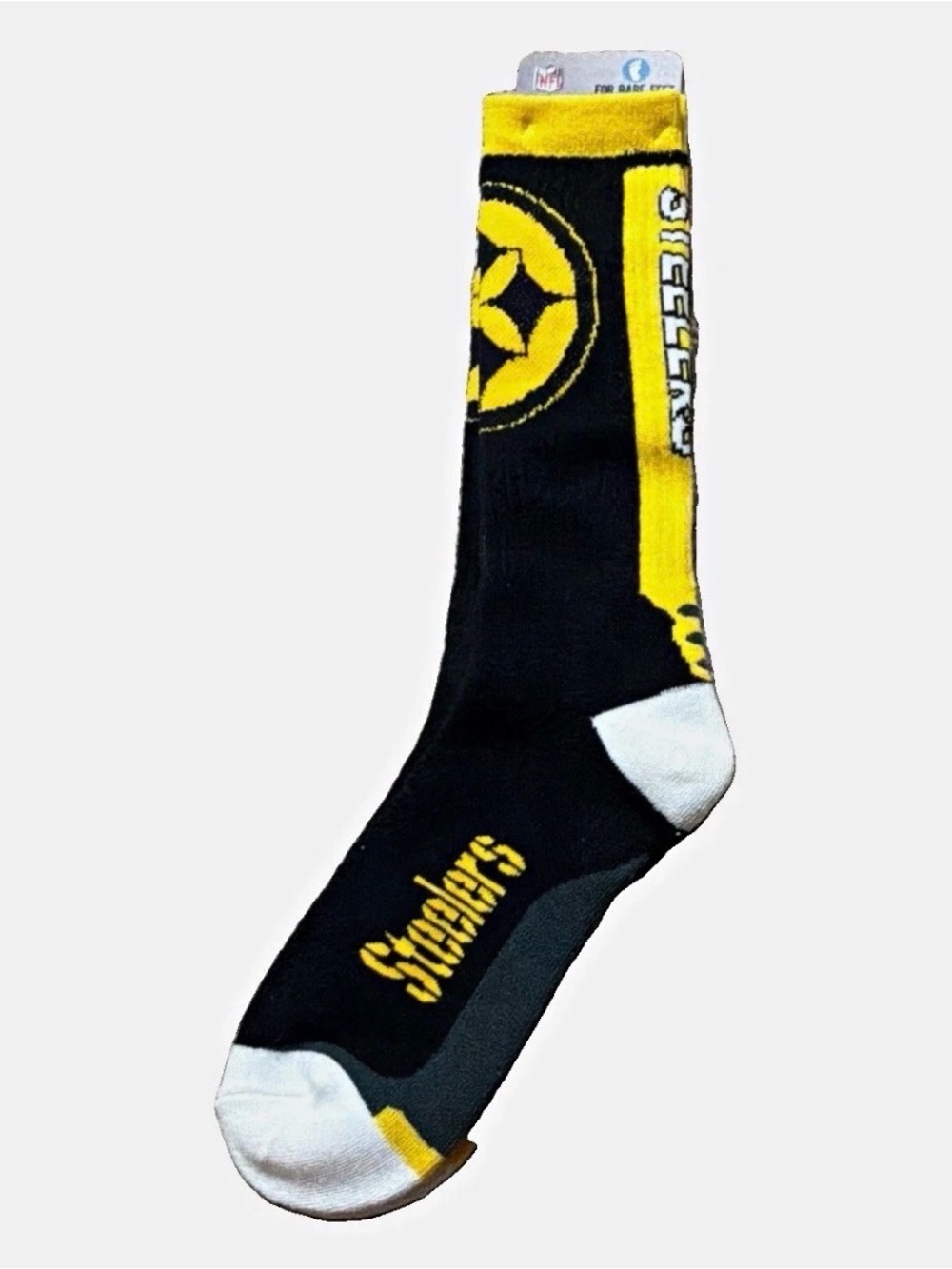 NFL Pittsburgh Steelers Black and Yellow Crew Socks